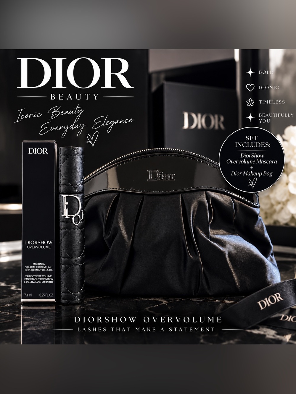 Dior Overvolume Mascara and Cosmetic Bag set